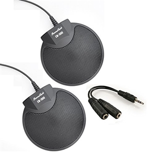 Sound Tech CM-1000 (Pack of 2) Table Top Conference Meeting Microphone with Omni-Directional Stereo 3.5mm Plug